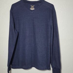 Faded Glory Size M Men's Long Sleeve T-Shirt - Navy Blue